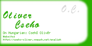 oliver cseho business card